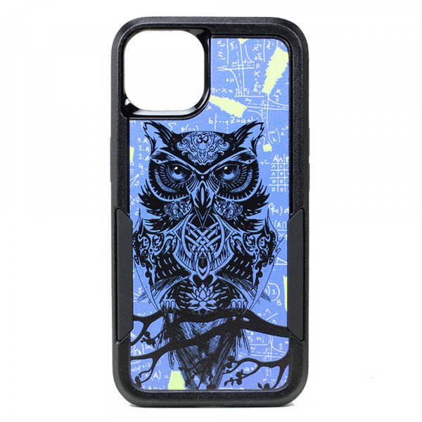 Wholesale Design Fashion Heavy Duty Strong Armor Hybrid Picture Printed Case Cover for Apple iPhone 13 Pro (Owl)